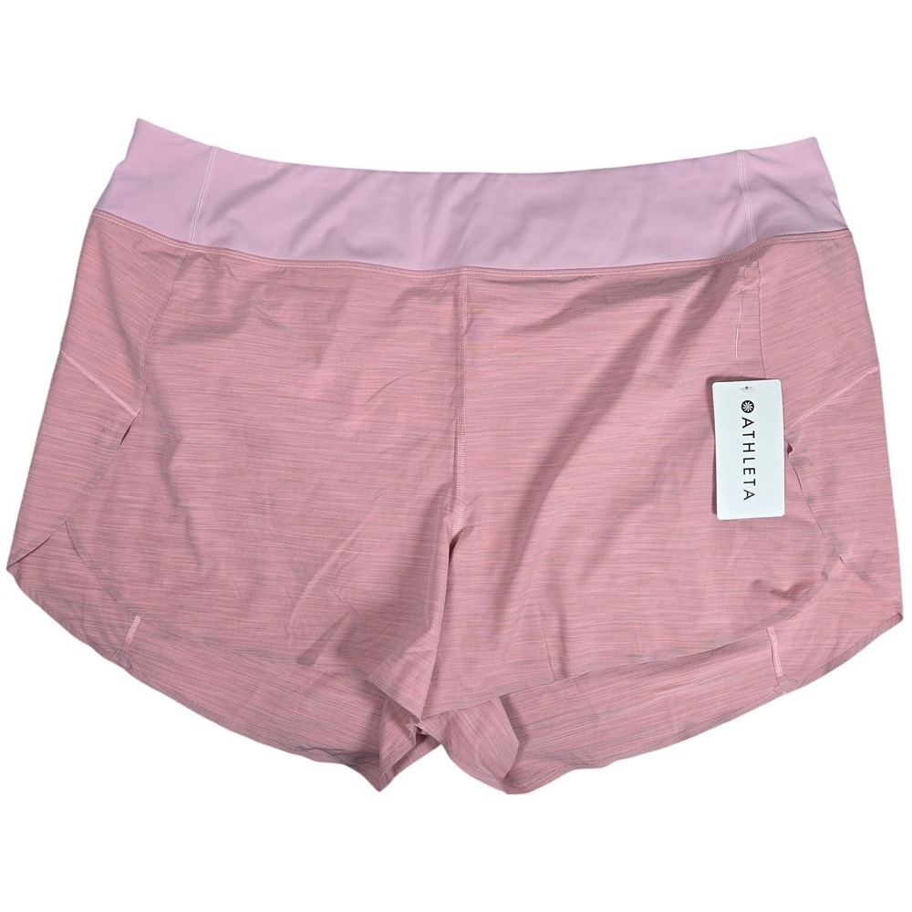Athleta Run With It Textured 3.5 Inch Short Pink Heathered Size 3X BCI Certified